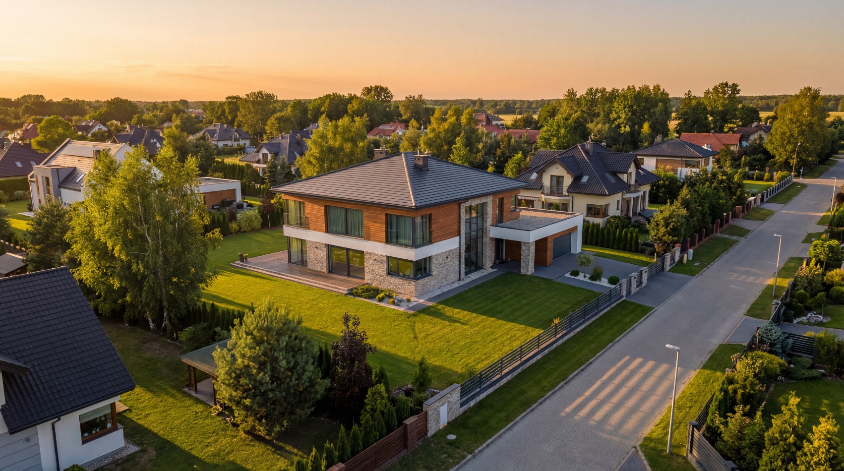 Drone view of real estate